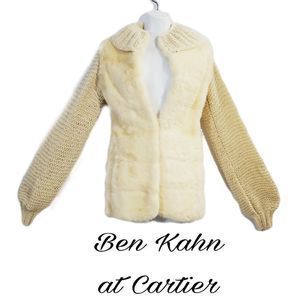 Ben  Kahn At Cartier Vintage Geniune fur knit sleeve coat size small to medium